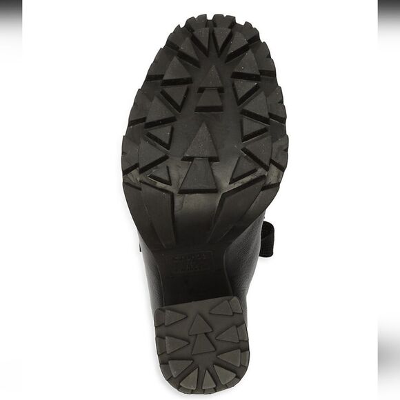 New Schutz Zara fur lined Winter black Leather Ankle Boots high block heels 7 B - Picture 7 of 12